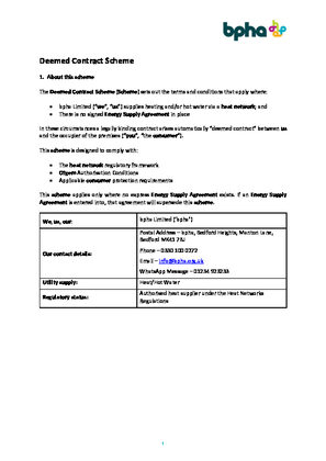 Deemed contract scheme